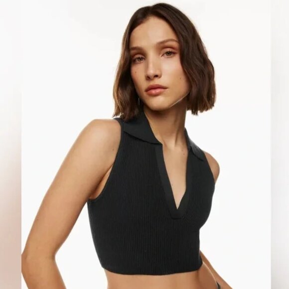 Aritzia Sculpt Knit Polo Tank - Picture 1 of 9